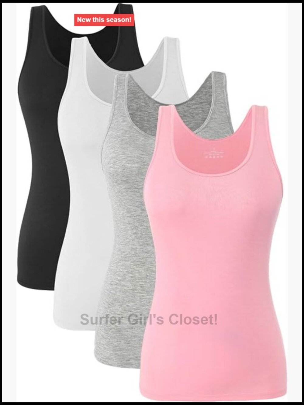 Women's Tank Tops 4-Pack Lightweight Sleeveless Soft Modal Undershirts Cami